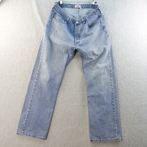 Levis 501 Light Wash Denim Jeans Mens W38 L32 Distressed Classic‎ Fit Y2K Baggy